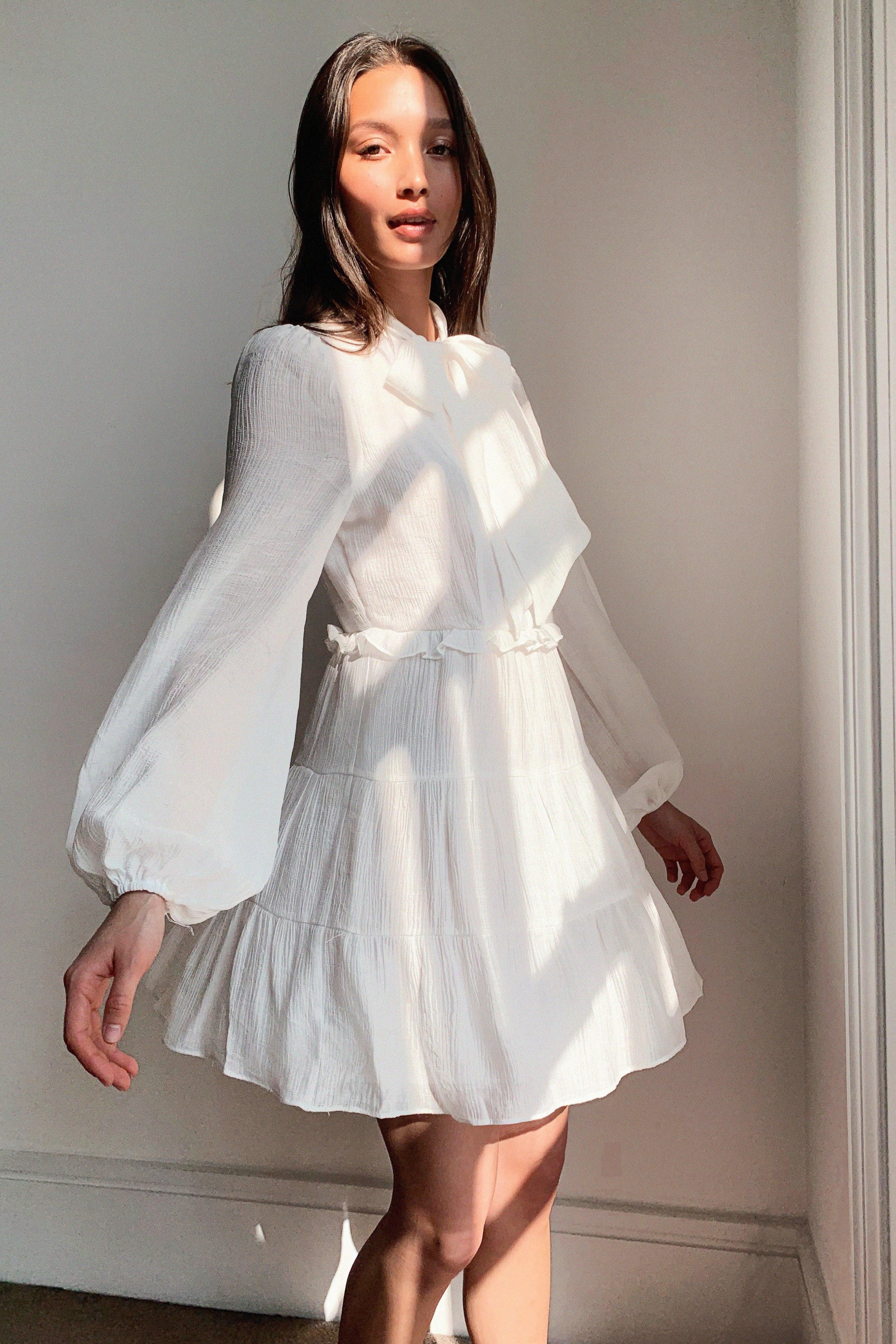 Womens Got It on Texture Pussybow Mini Dress - White | NastyGal (US & CA)