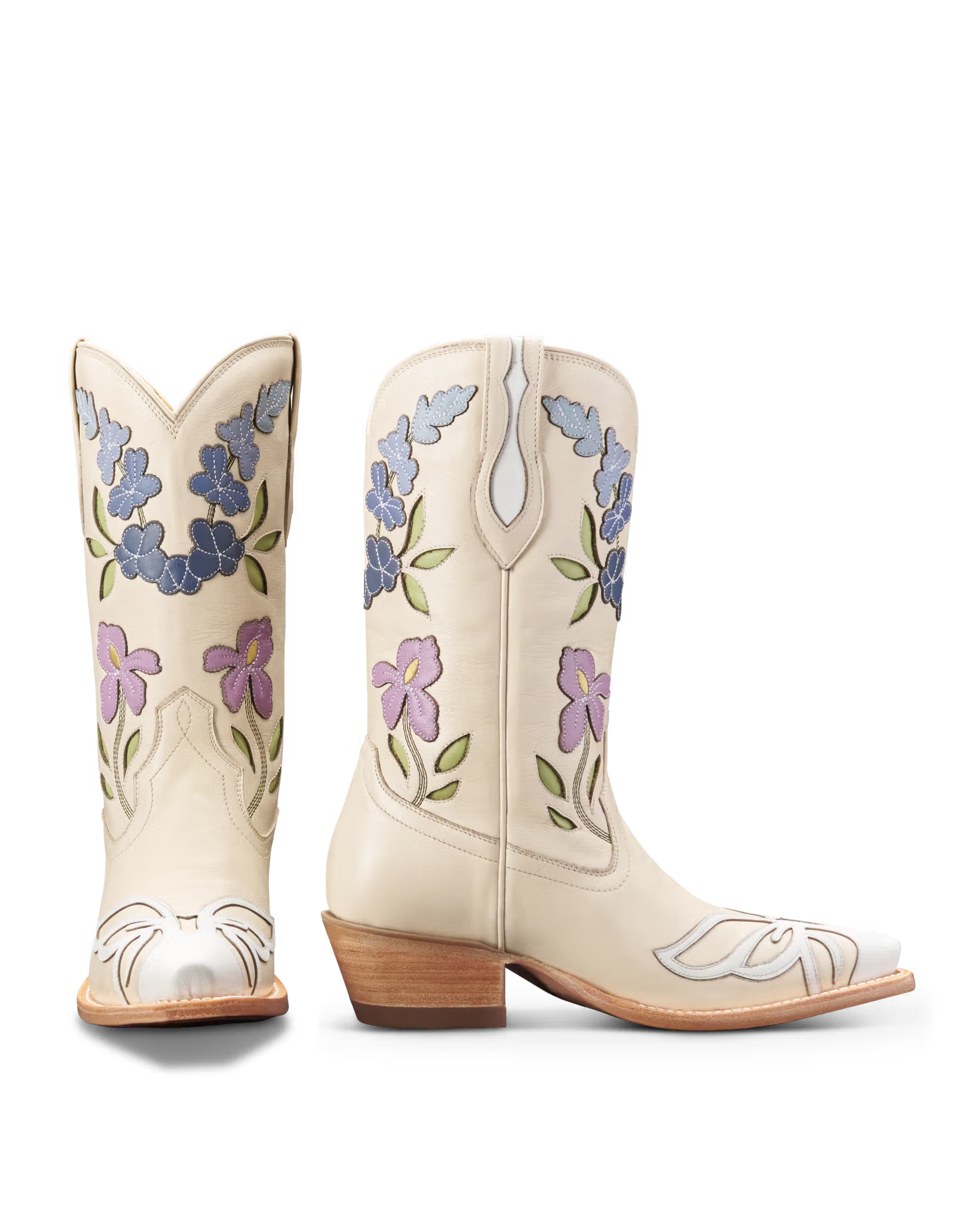 The Sadie in Bone/Floral Cowhide - Women's Cowgirl Boot | Tecovas | Tecovas