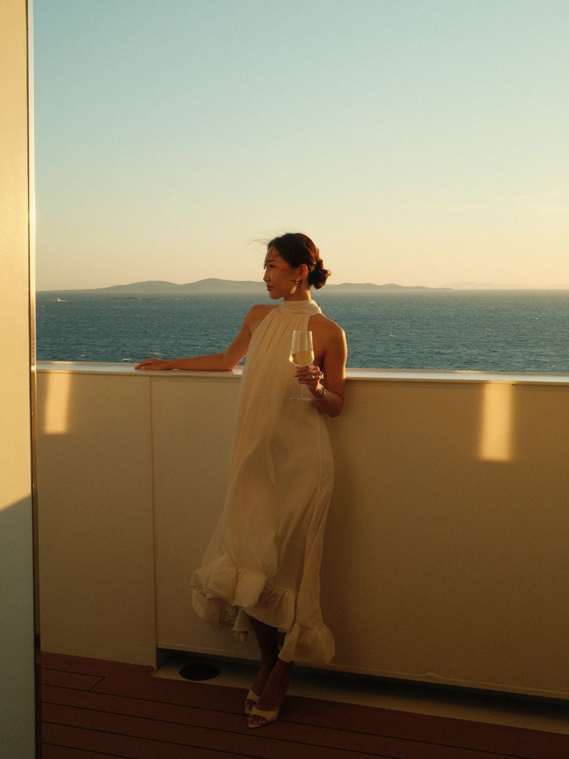 White dress worn on vacation
 

 