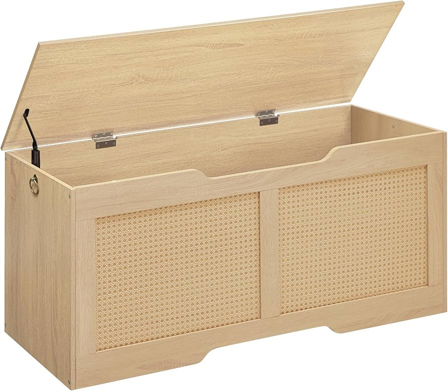 HOOBRO Storage Bench, 43.3" Toy Box, Rattan-Like Storage Chest, Sturdy Entryway Bench Supports 22... | Amazon (US)