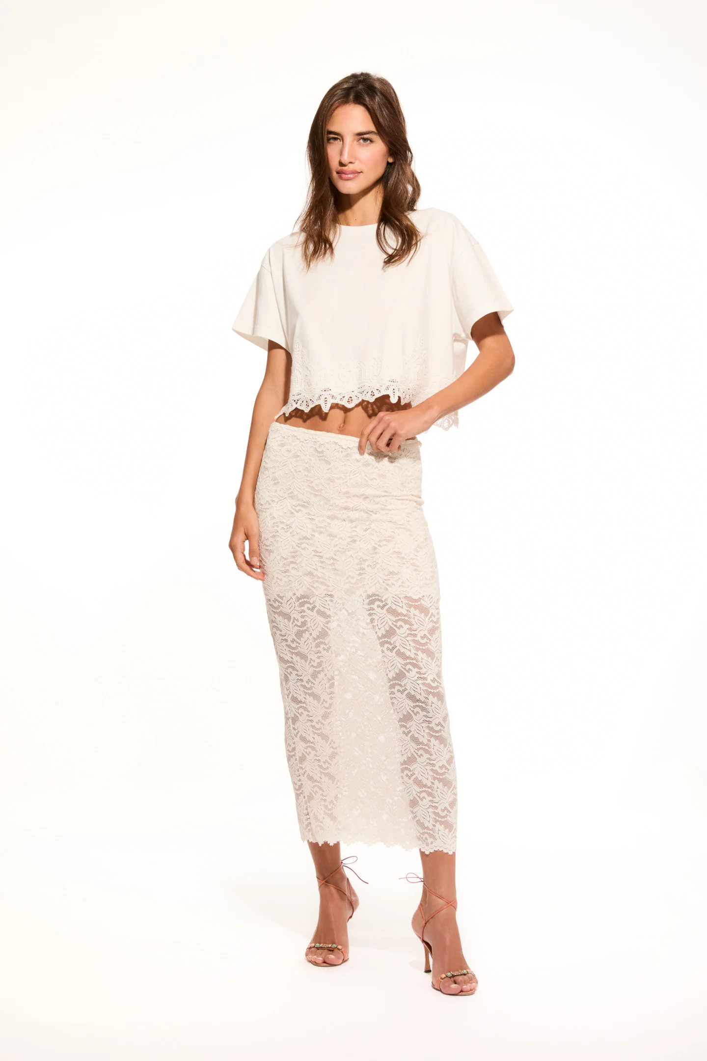 Clooney Stretch Lace Maxi Skirt | LoveShackFancy