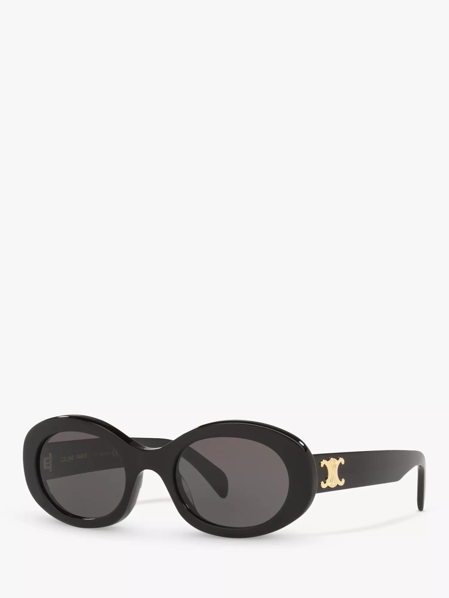 Celine CL000312 Unisex Oval Sunglasses, Black/Grey | John Lewis (UK)