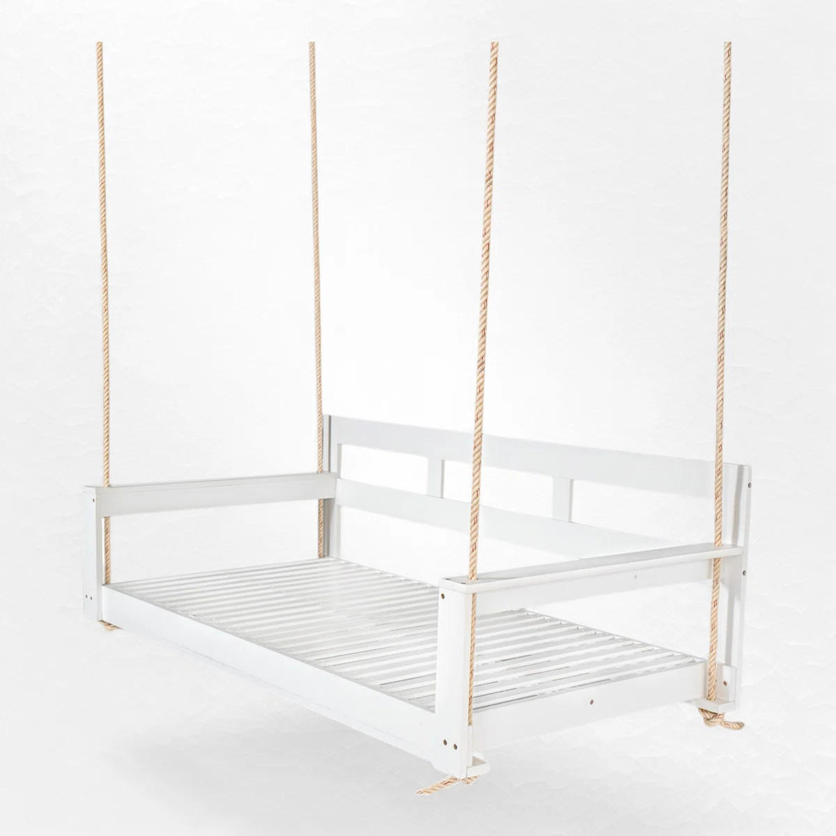 81.92" Solid Wood Porch Swing Bed Twin Size Hanging Bed | Wayfair North America