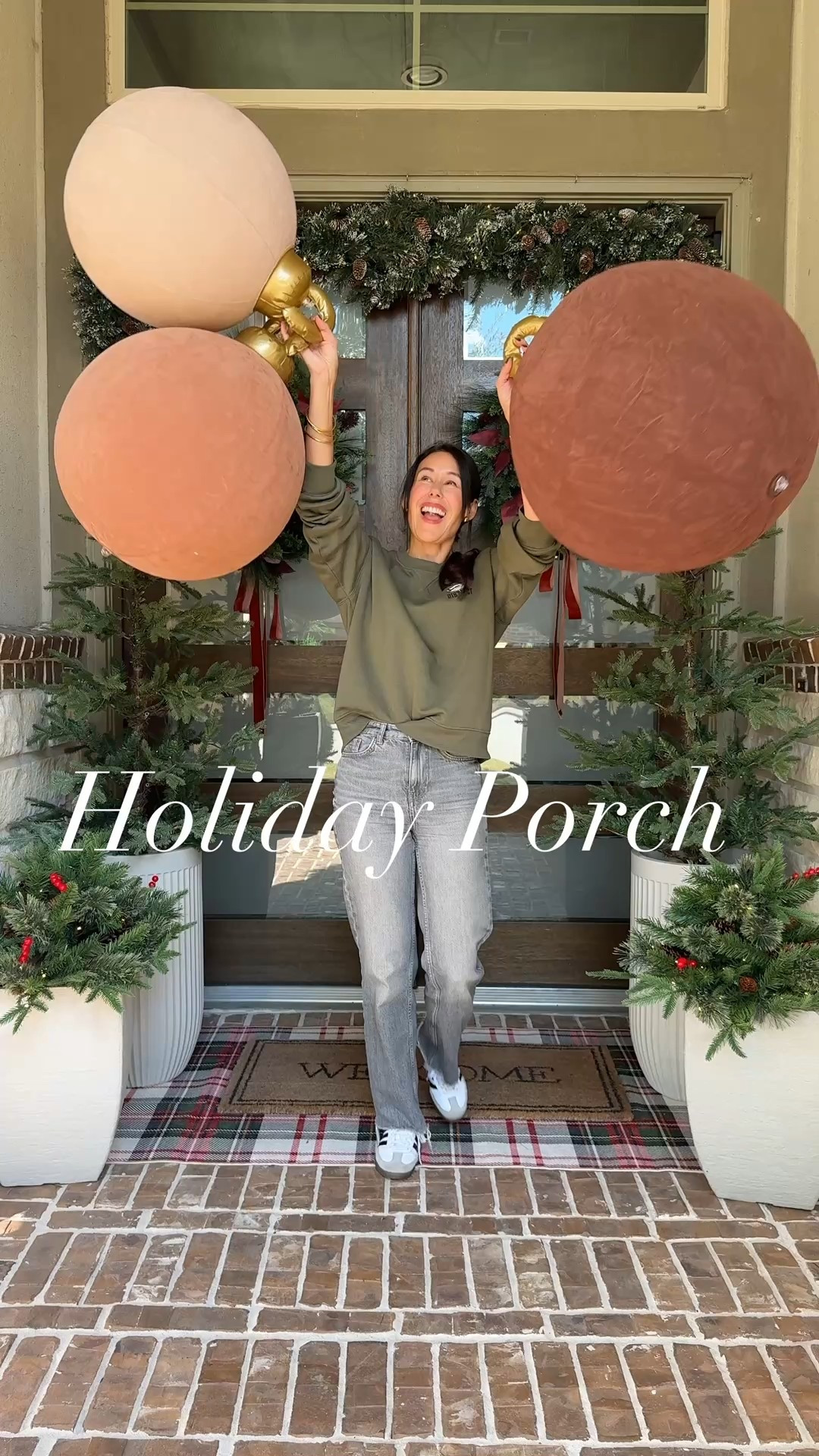 Bring the holiday magic to your front porch ✨ From the viral light-up trees to the oversized ornaments and cozy touches — every detail makes this space feel so festive and inviting. Everything is linked for you to recreate the look! 

#LTKStyleTip #LTKHome #LTKHoliday