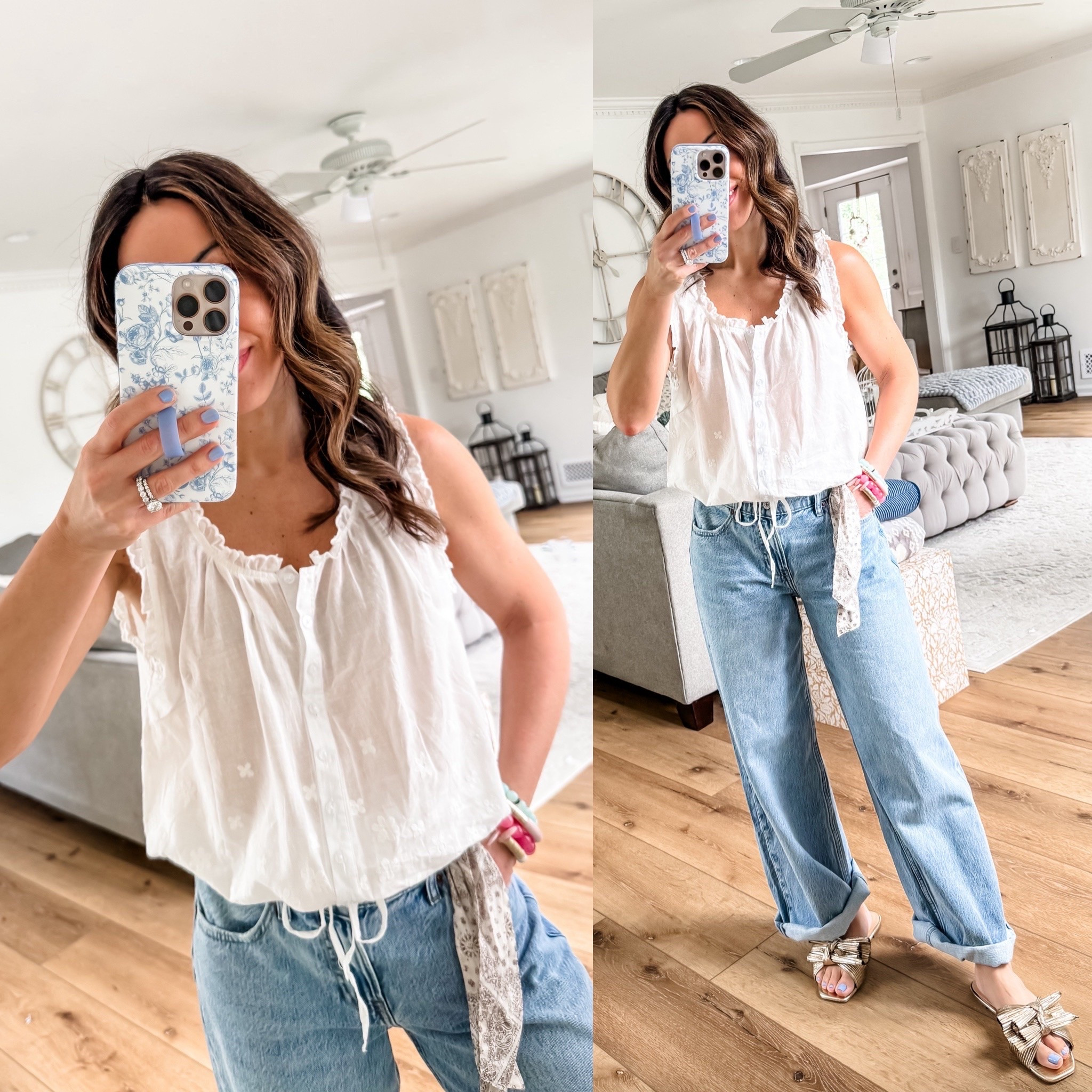 Abercrombie code AFSUMMER. Jewelry code SUMMER. Baggy jeans 25 short. Top small. Sandals TTS.

#LTKSaleAlert #LTKOver40 #LTKPetite
