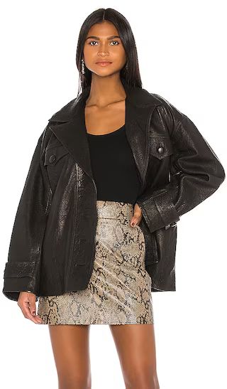 Moises Leather Jacket in Black | Revolve Clothing (Global)