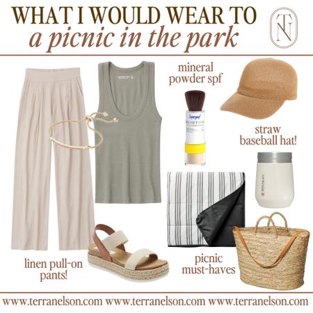 Summer Picnic Outfit / Straw Hat / Sandals / Picnic Blanket / Beach Outfit / Vacation Outfit / 

#LTKFind #LTKunder100 #LTKSeasonal