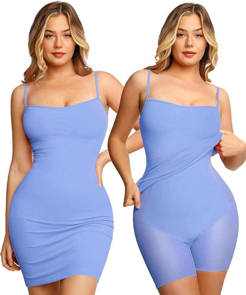 Popilush Shapewear Dress Women Mini Casual Summer Dresses Slim Fit Short Bodycon Party Club Spagh... | Amazon (US)
