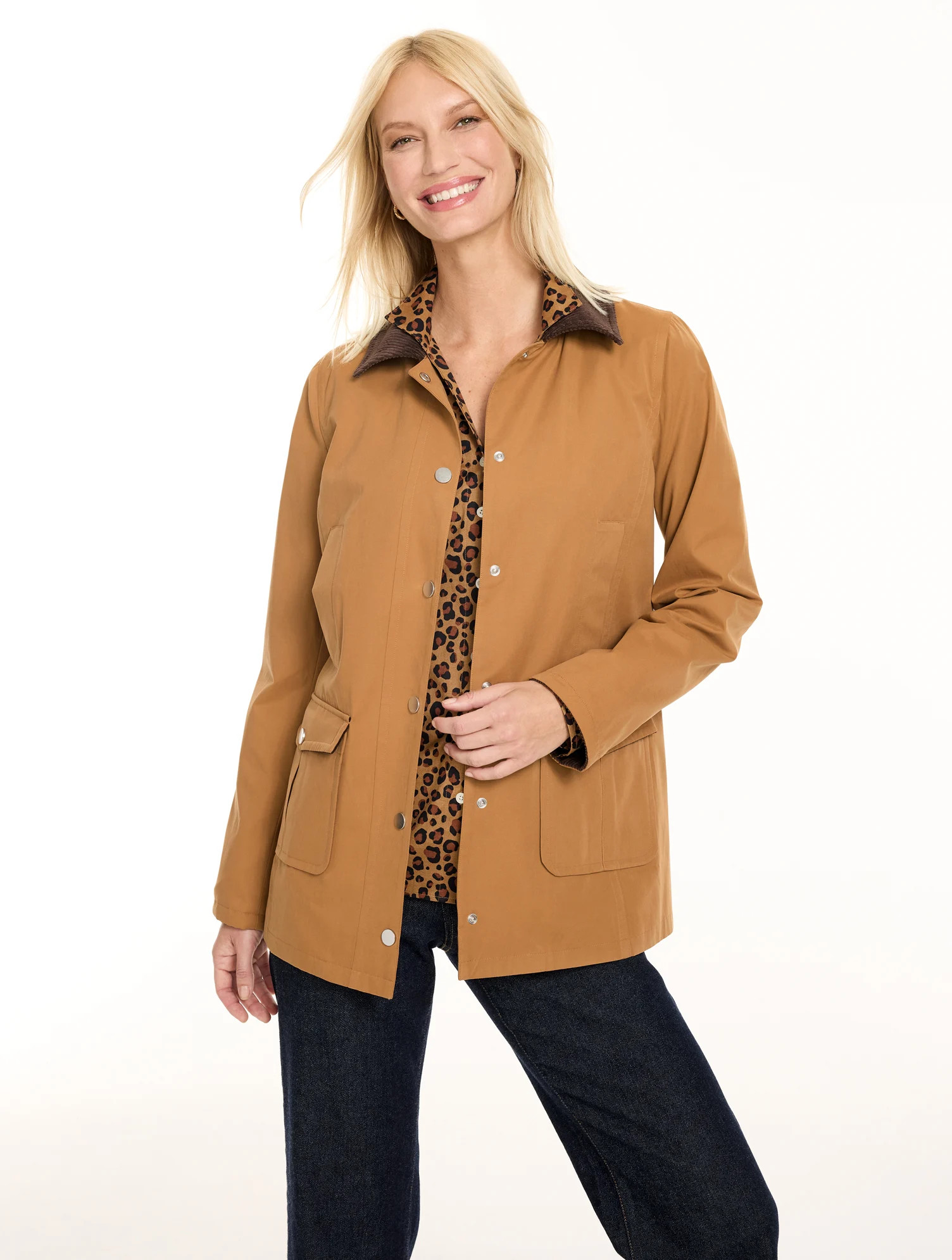 Coated Cotton Barn Jacket - Tobacco - Small Talbots | Talbots