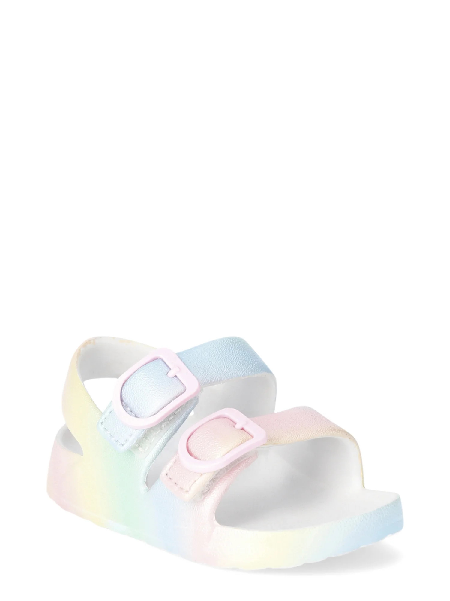 Wonder Nation Baby Girls Two Buckle Sandals - Walmart.com | Walmart (US)
