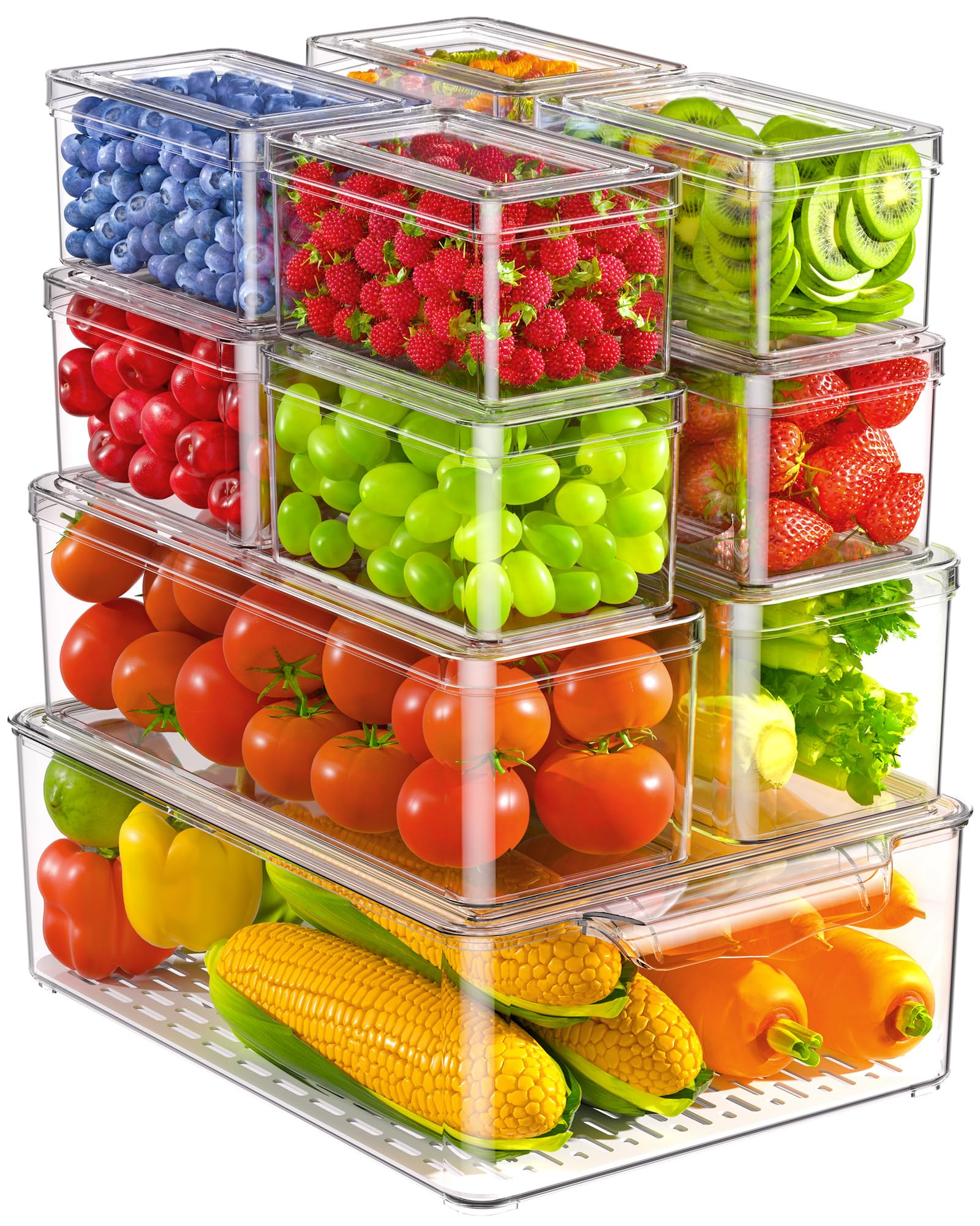 11 Pack Refrigerator Organizers and Storage, Stackable Fridge Organizer Bins, BPA-Free Clear Plas... | Amazon (US)