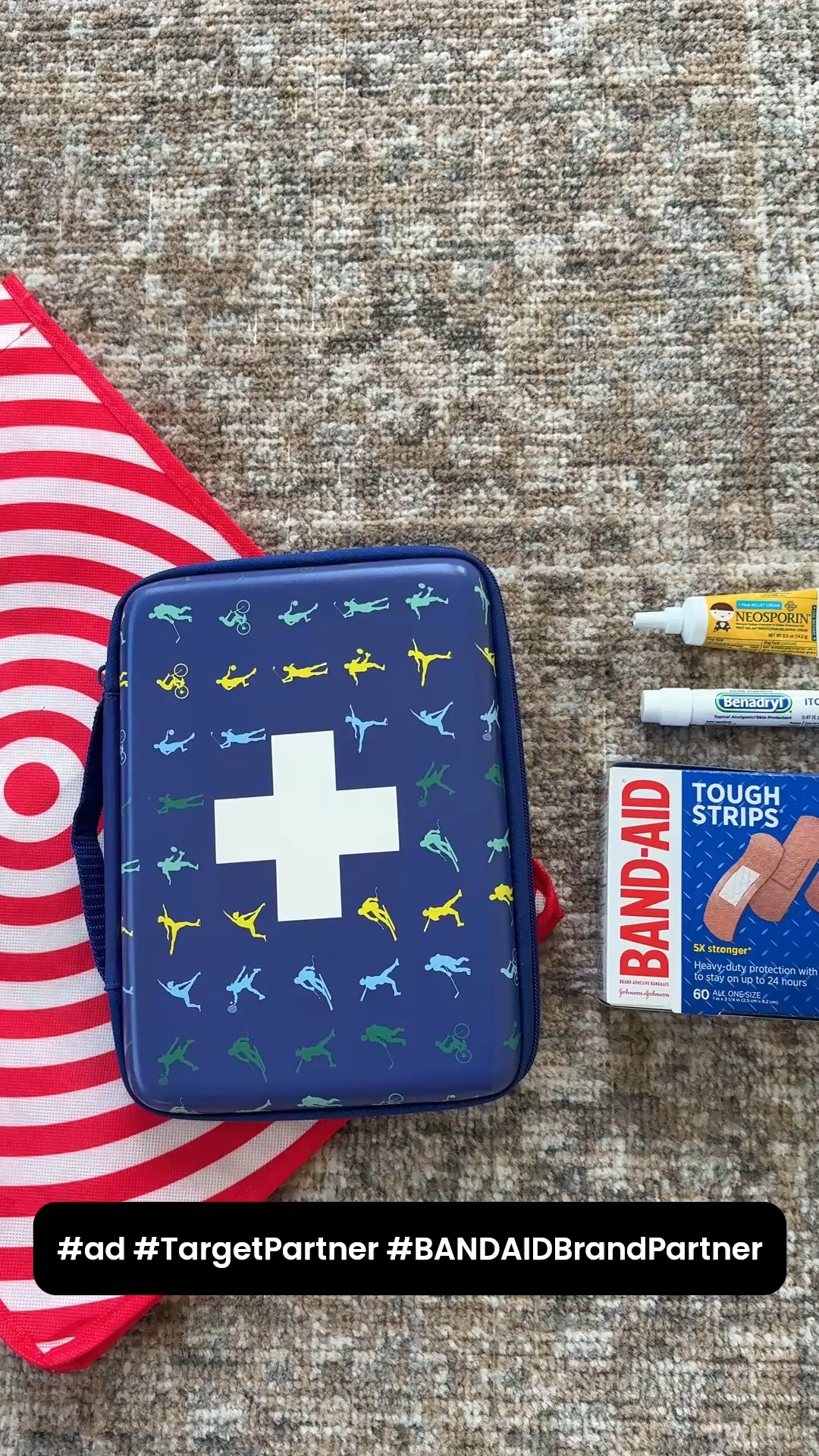 #ad I’m partnering with @target and @bandaidbrand to share about this exclusive Build Your Own First Aid Kit offer! Choose between two sports themed bag designs and add the bag to your cart, then add 3 or more participating first aid items of your choice to your cart to get the bag for free! #TargetPartner #BANDAIDBrandPartner #firstaidkit