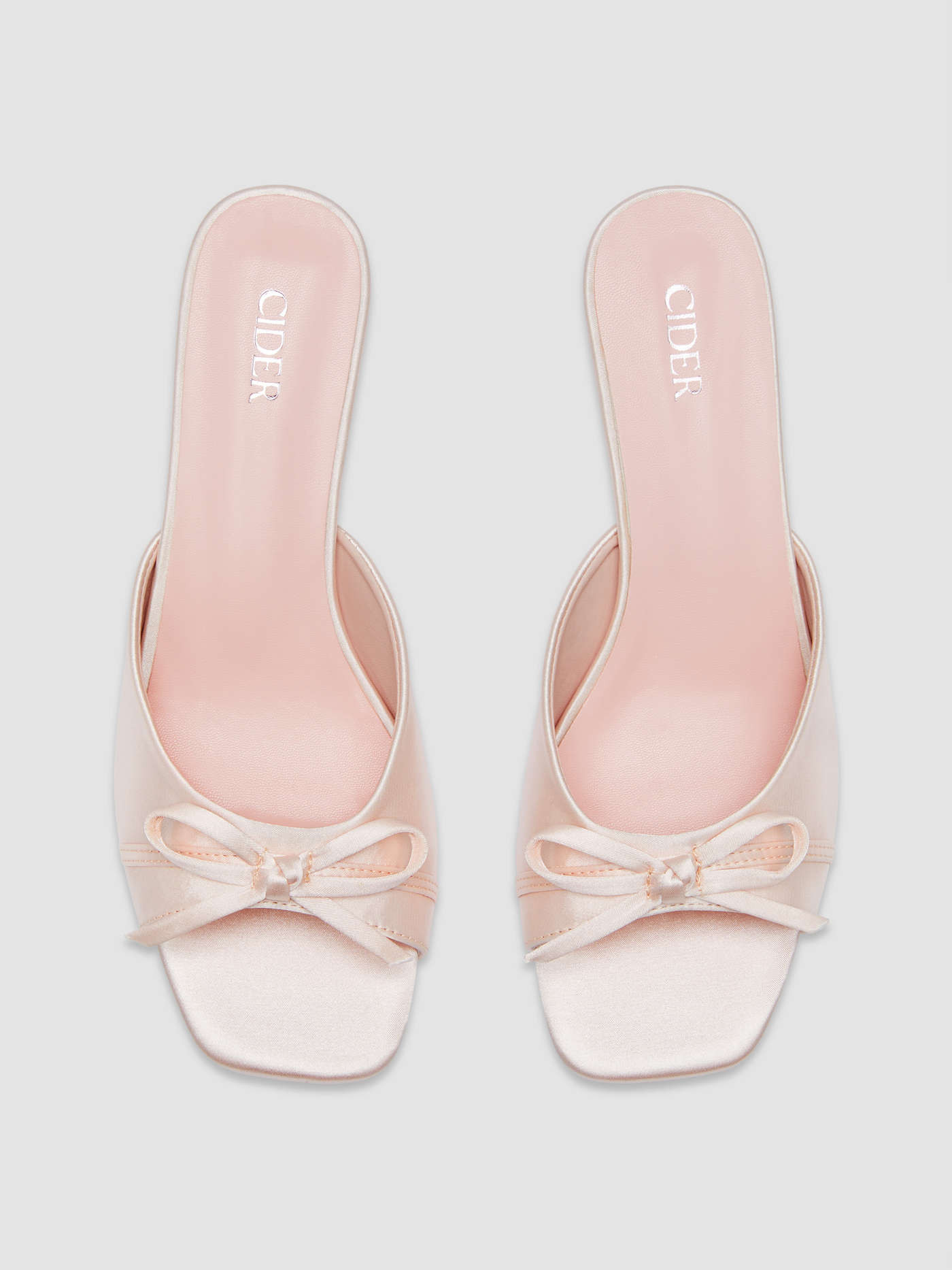 BOWKNOT SATIN HEELS For Daily Casual Date | Cider