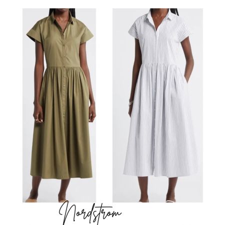 New at Nordstrom 

Drop Waist Button Front Cotton Midi Dress

#LTKfindsunder100