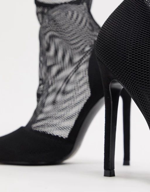 ASOS DESIGN Estelle mesh sock boots in black mesh | ASOS US