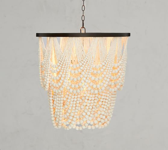 Amelia Wood Bead Chandelier | Pottery Barn (US)