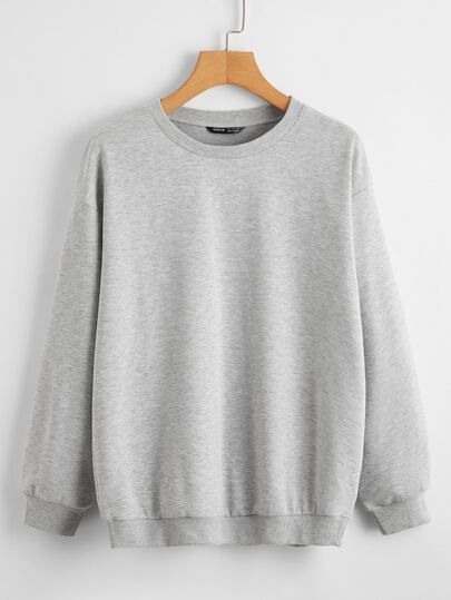SHEIN Drop Shoulder Solid Sweatshirt | SHEIN