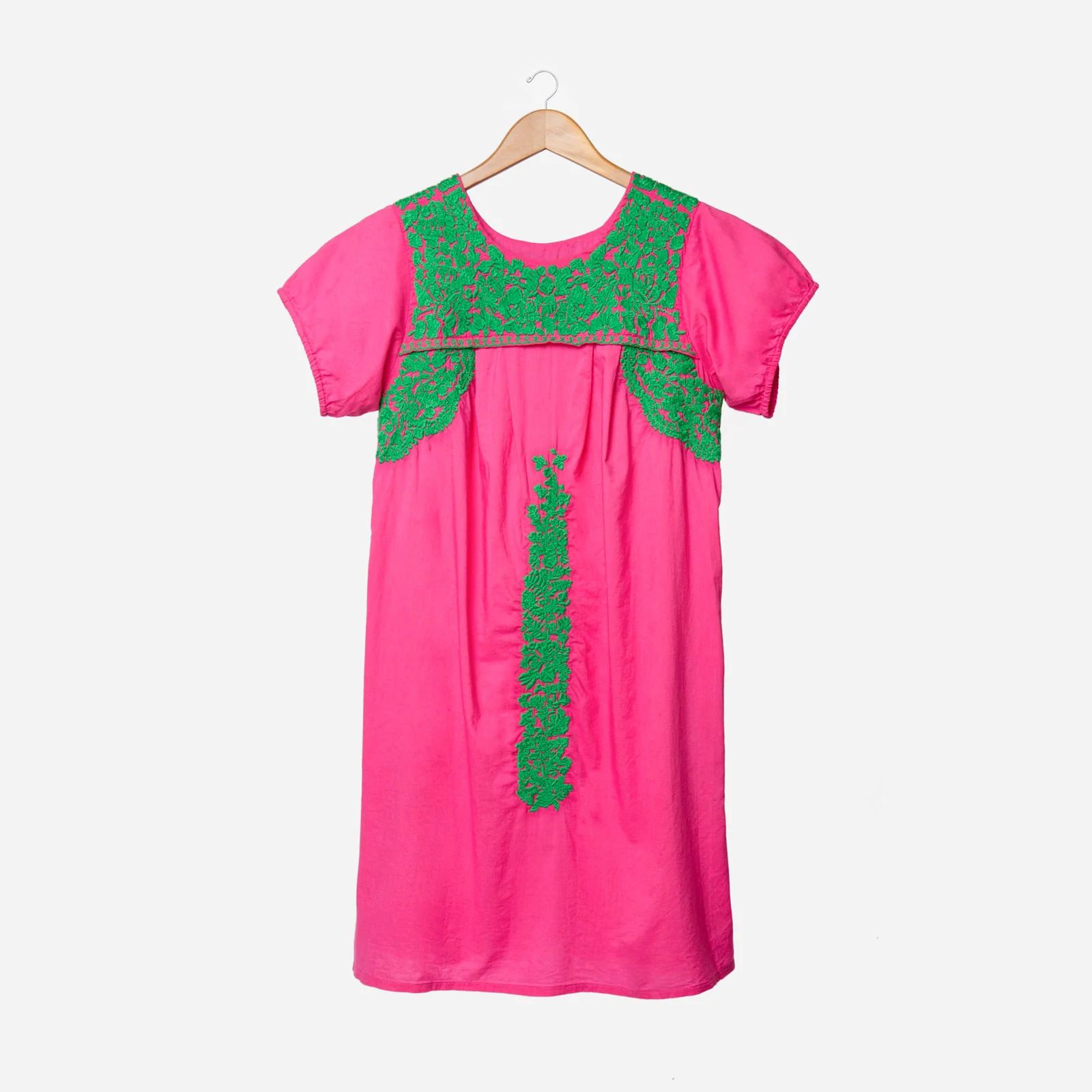Floral Embroidered Lace Dress Pink Green | 