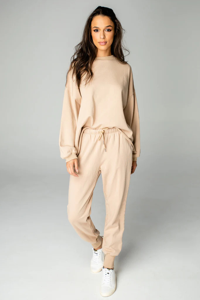 Brooke Sweatsuit Set - Tan | BuddyLove
