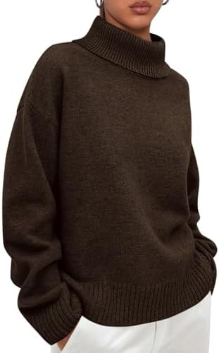 PRETTYGARDEN Womens Turtleneck Long Sleeve Sweater 2025 Fall Trendy Loose Fit Casual Tops Chunky ... | Amazon (US)