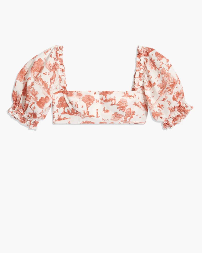 Coco Top - Vintage Toile Terracotta S | We Wore What