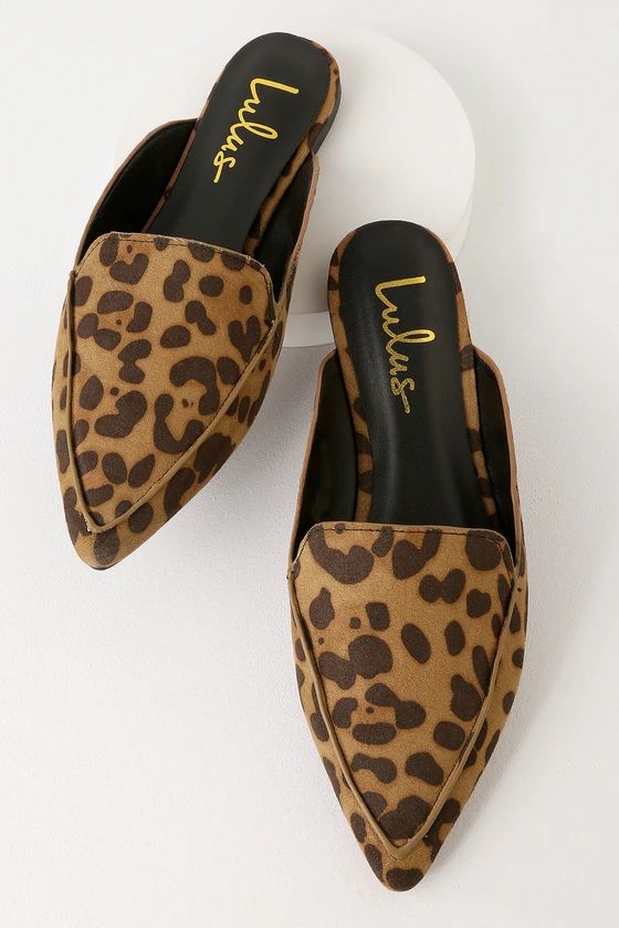 Joelle Leopard Suede Loafer Slides | Lulus (US)