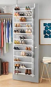 Whitmor 36 Pair Door Shoe Organizer, White | Amazon (US)