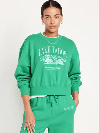 SoComfy Graphic Drop-Shoulder Crew-Neck Sweatshirt | Old Navy (US)