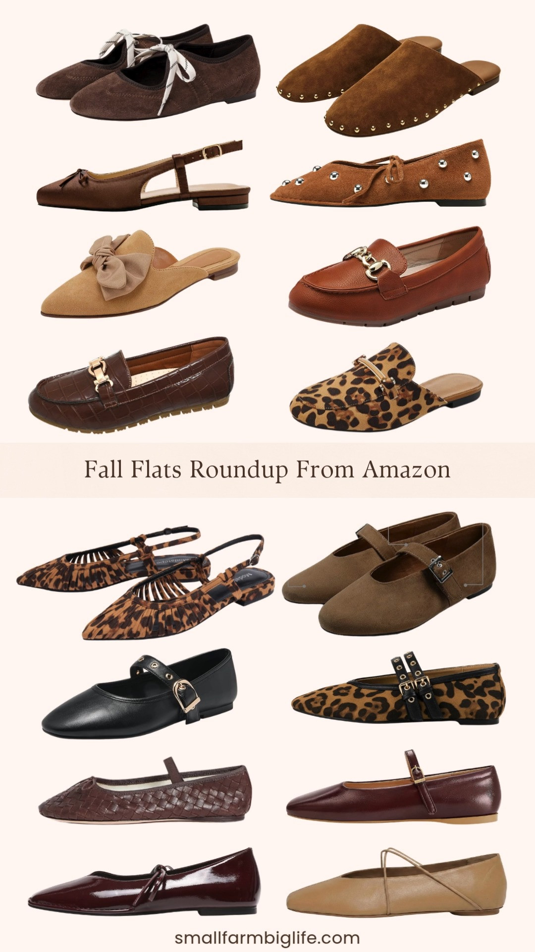 More fall flats to round out this Amazon roundup, all linked for you here.

Starting with mules, the brown suede with gold studs Studded Mule and the leopard Alicegana Dressy Slingback Mule are both easy backless options for business casual workwear, and the khaki suede Bow Mule Loafer adds a nice pointed toe detail.

For Mary Jane and ballet flats, the coffee brown Lace Up Ballet Flat, the brown suede with silver studs Lace Up Bow Mary Jane, and the burgundy Lace Up Bow Mary Jane all have that same soft, feminine detail. The brown Buckle Strap Mary Jane, the black CouieCuies Buckle Mary Jane, and the burgundy Square Toe Buckle Mary Jane are all comfortable, dressy options perfect for the office or a fall wedding guest dress. The coffee brown Woven Bow Mary Jane and the leopard LUXMAX Suede Mary Jane round out the mix with a bit more texture.

For loafers, the caramel brown ABEJOJO Penny Loafer and the brown crocodile Cvistpieo Penny Loafer are both lightweight, comfortable picks for work or driving.

Rounding things out, the coffee brown Square Toe Slingback Flat and the suede leopard Modatope Slingback Flat both have a classic, low heel silhouette, and the tan Criss Cross Strap Mary Jane is a comfortable everyday option for school, work, or travel.

So many more great flat shoe options to shop for fall, all linked for you.

#amazonfashion #flats #fallfashion #falloutfits #fallweddingguest 

 #LTKootd #LTKOver40 #LTKWorkwear