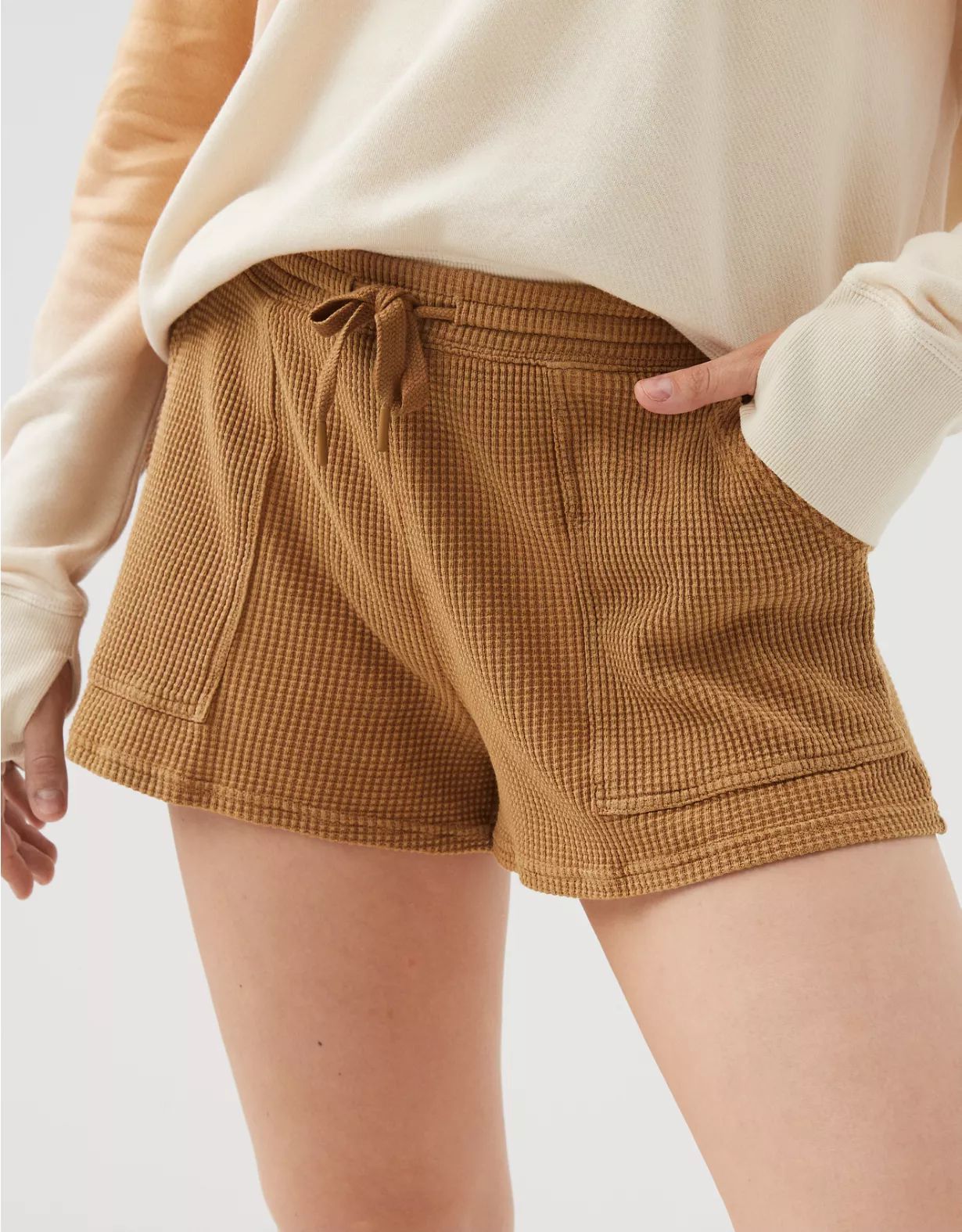 OFFLINE By Aerie Wow! Waffle High Waisted Shorts | Aerie
