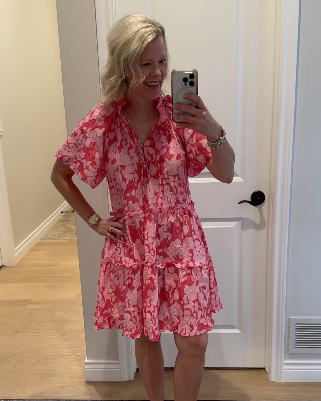 I absolutely love this dress! I bought it last summer and wore it a ton. It was my best selling dress last summer on LTK. It is roomy- so size down if you want it a little more fitted. I’m wearing an extra small. It is so lightweight and so comfortable. Super easy to throw on and look adorable!

#LTKWatchNow #LTKSeasonal #LTKTravel
