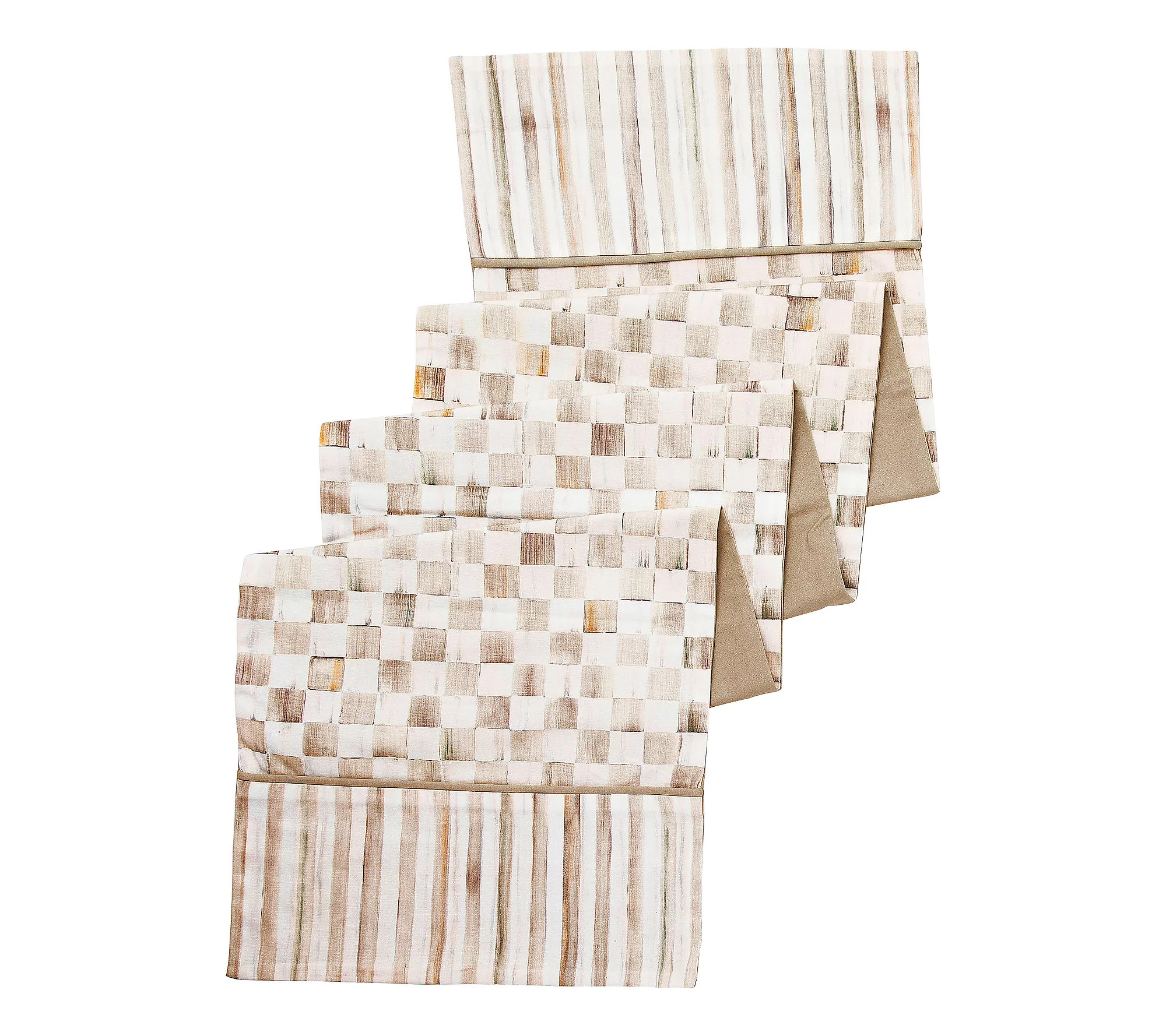 MacKenzie-Childs Mocha Check Table Runner | QVC