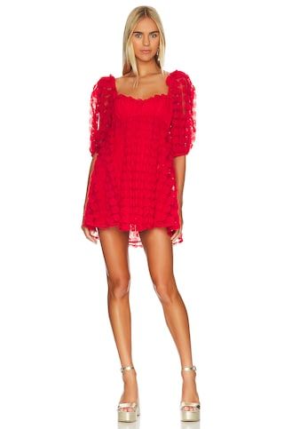 For Love & Lemons Hannah Mini Dress in Red from Revolve.com | Revolve Clothing (Global)