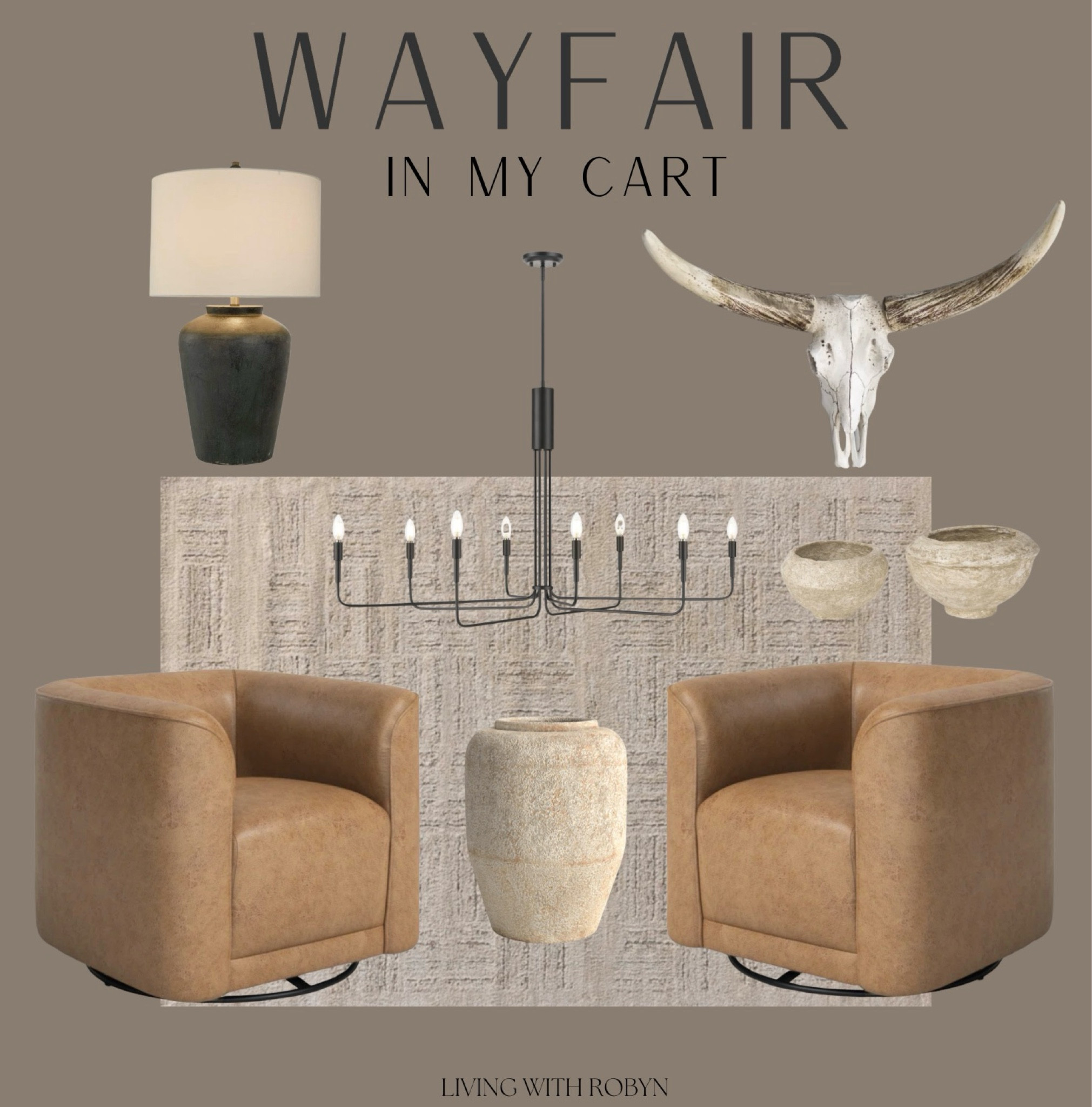 Wayfair Favorites! I am loving this western decor! These leather swivel chairs are so great for conversation! 

#LTKStyleTip #LTKHome #LTKFindsUnder100