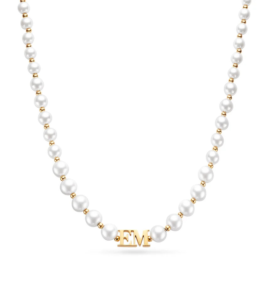Lunar Pearl Initial Choker (Gold) | Abbott Lyon