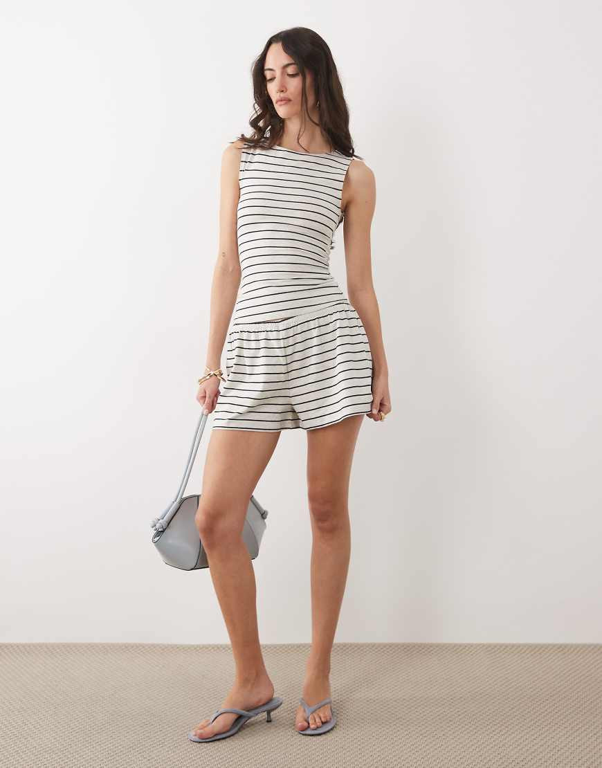 WeWoreWhat knit pull on hot short co-ord in grey stripe | ASOS (Global)