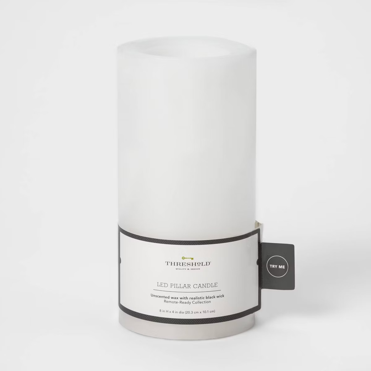 8" x 4" LED Flameless Black Wick Candle White - Threshold™ | Target