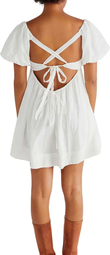 free-est Marina Tie Back Cotton Crinkle Babydoll Dress | Nordstrom