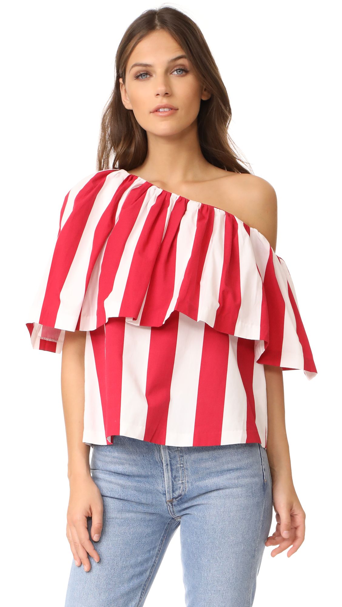 One Shoulder Ruffle Top | Shopbop