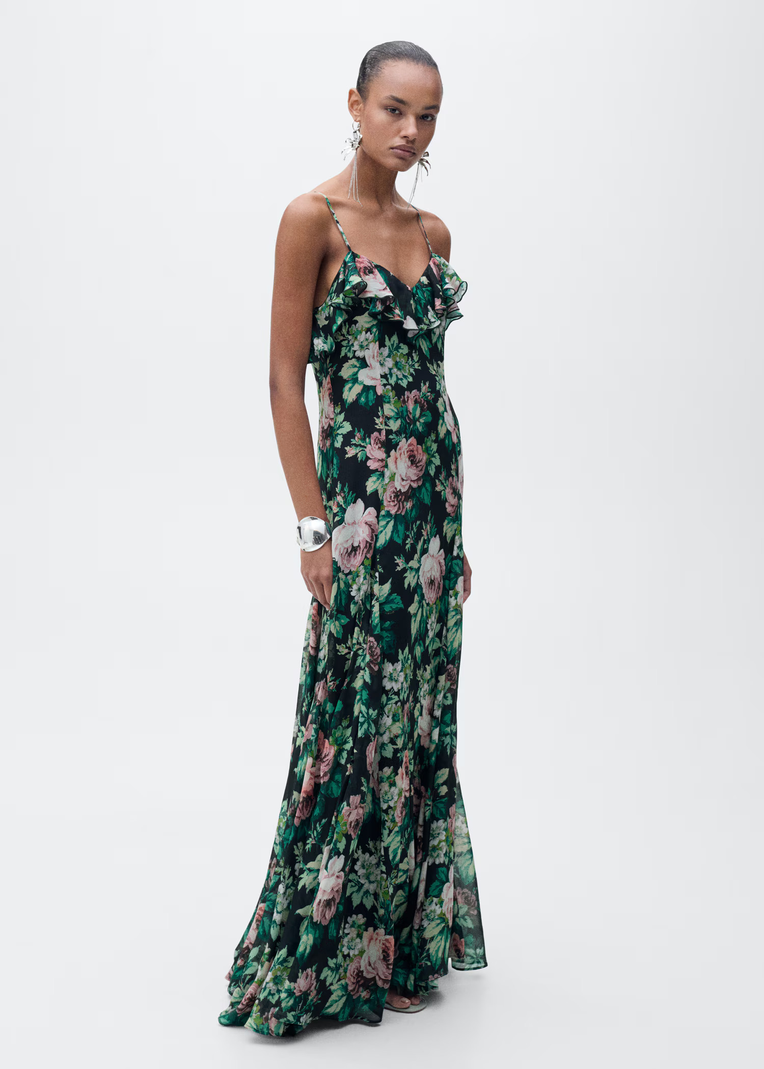 Ruffled floral print dress - Women | MANGO USA | Mango (US/MX/AU)