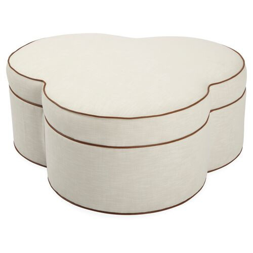 Portsmouth Upholstered Ottoman, Ivory Crypton | One Kings Lane