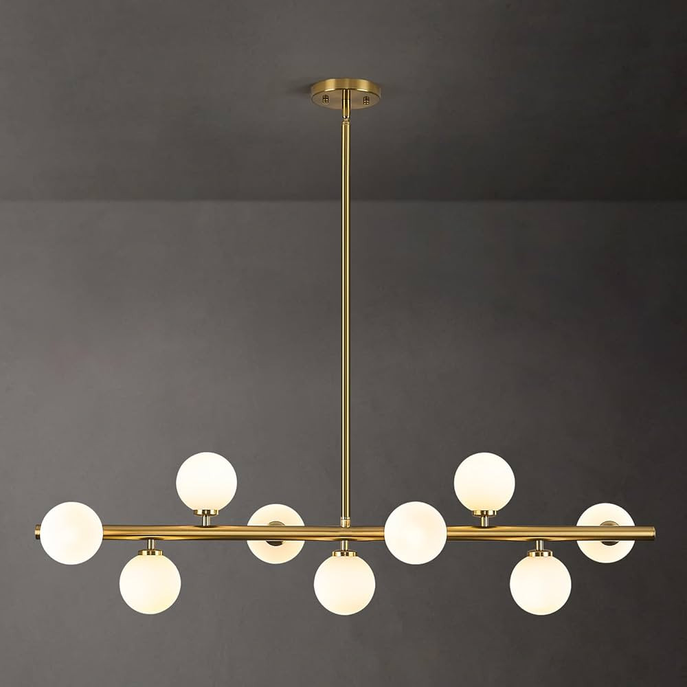 Mid Century Modern Globe Sputnik Chandelier, 9-Light Linear Chandeliers for Dining Room and Kitch... | Amazon (US)