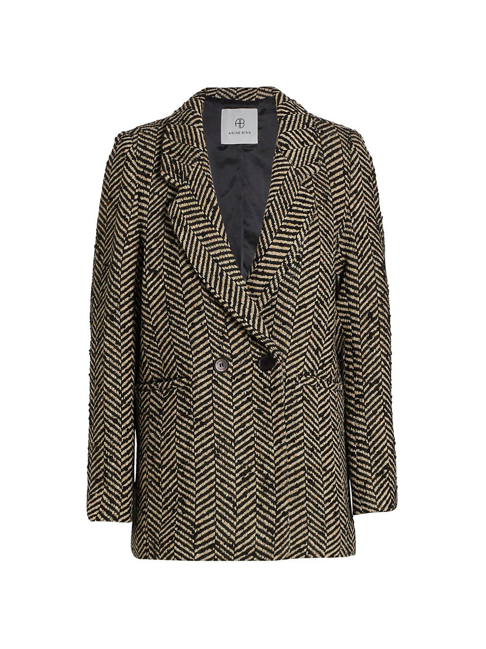ANINE BING Oversized Fishbone Pattern Blazer | Saks Fifth Avenue