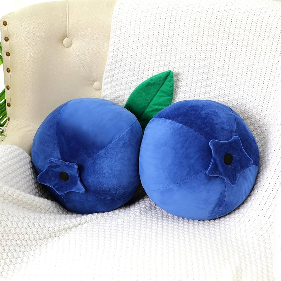 Decorative Cute Blueberry Plush Pillow Kawaii Fruit Stuff Hugging Plushies Gift Soft Novelty Pill... | Amazon (US)