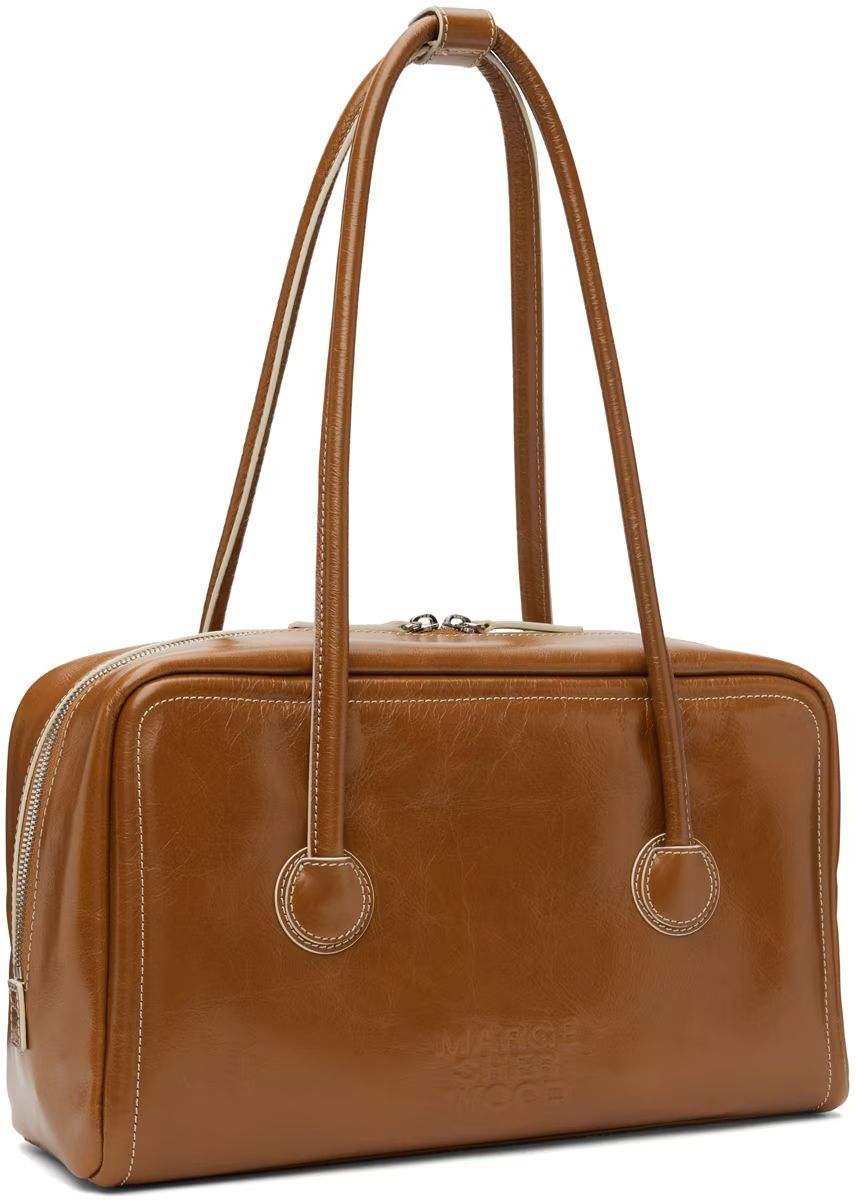 Brown Soft Boston Crinkle Bag | SSENSE