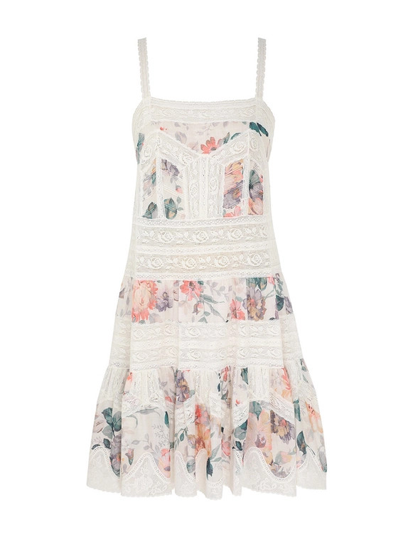 Acacia Lace Trim Mini Dress | ZIMMERMANN (US, CA, EU, MENA)