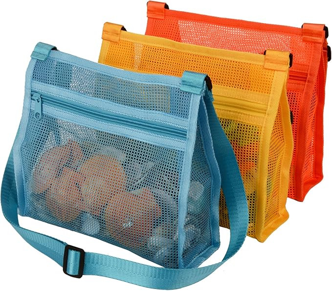 Beach Shell Bags for Holding Beach Shell, Beach Mesh Bag,Shell Collecting Bags for Kids Shell bag... | Amazon (US)