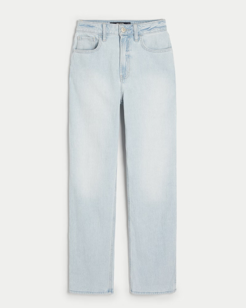 Ultra High-Rise Light Wash 90s Straight Jean | Hollister (US)