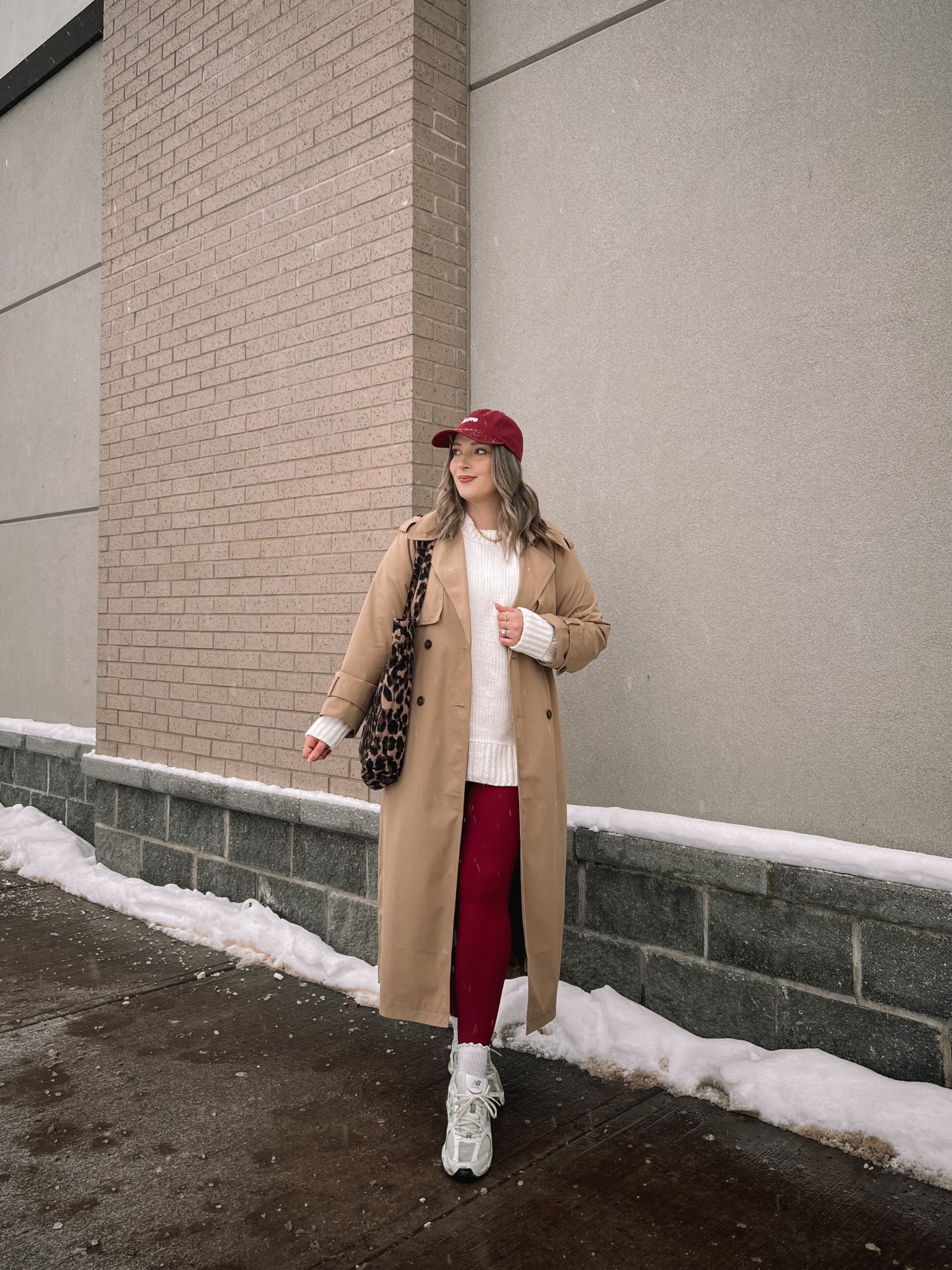 Comfy casual winter outfit! Wearing my usual size L in the chenille sweater (incredibly soft!), burgundy leggings, and classic trench coat. New Balance sneakers are super comfy and great for walking. They run big, I’m usually a 9.5-10 and wear a 9. Leopard print tote bag is an Amazon find!


#LTKmidsize #LTKwinter #LTKstyletip