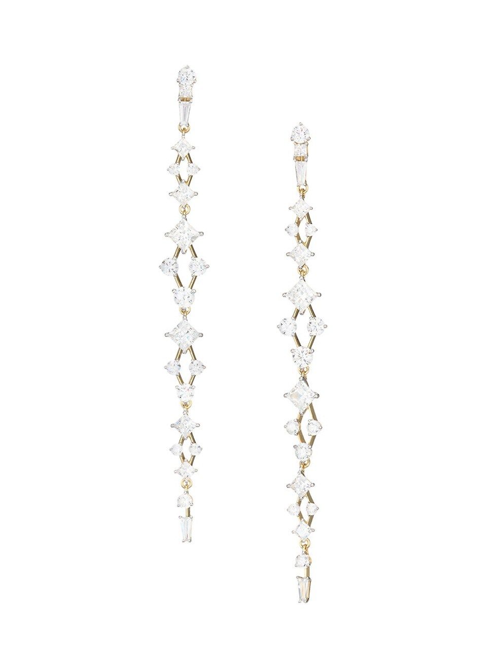 Adriana Orsini Verbena 18K Goldplated, Rhodium-Plated &amp; Cubic Zirconia Long Linear Earrings | Saks Fifth Avenue